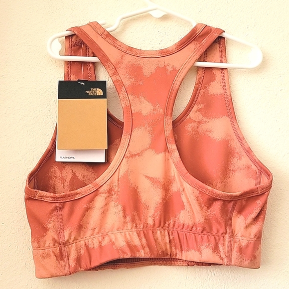 THE NORTH FACE PRINTED MIDLINE BRA, Small, Rose Dawn Retro Dye, NWT - Picture 6 of 12